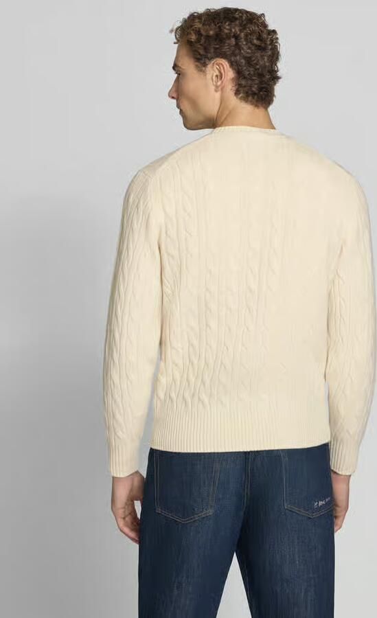Lacoste Elegante Wintertrui met Gevlochten Details Beige Heren - Foto 6