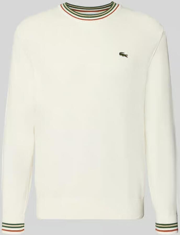 Lacoste Regular fit gebreide pullover van zuiver katoen