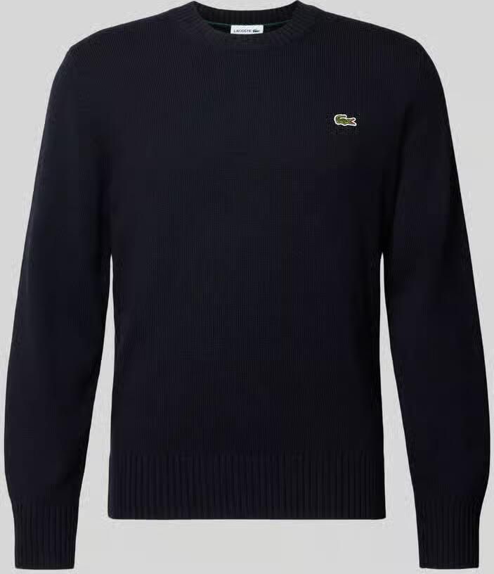 Lacoste Wollen Trui met Ronde Hals in Marineblauw Blue Heren