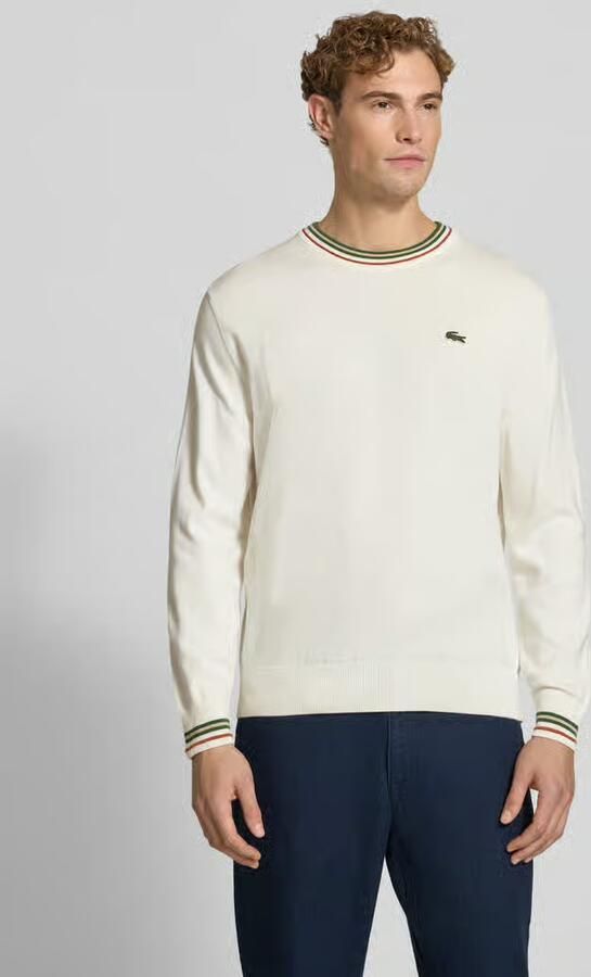 Lacoste Regular fit gebreide pullover van zuiver katoen - Foto 3