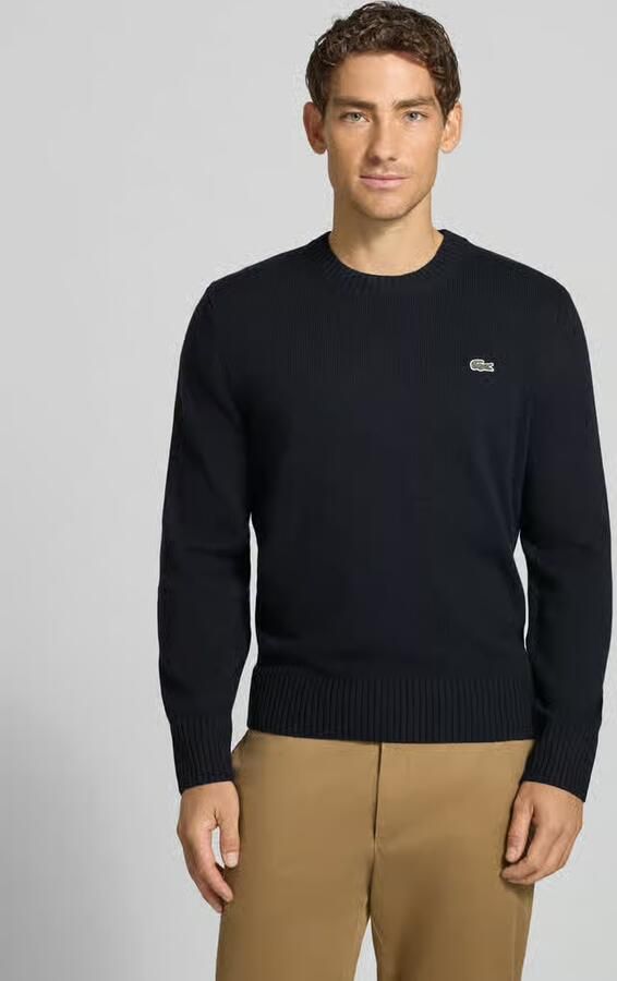 Lacoste Wollen Trui met Ronde Hals in Marineblauw Blue Heren - Foto 3