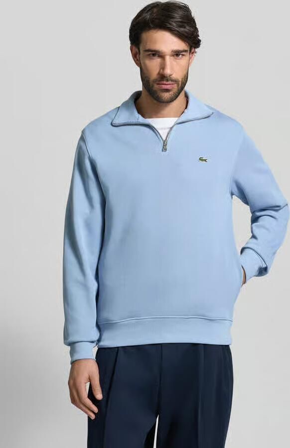 Lacoste Sweater Zip-Up High Neck Interlock Sweatshirt Light Blue - Foto 3