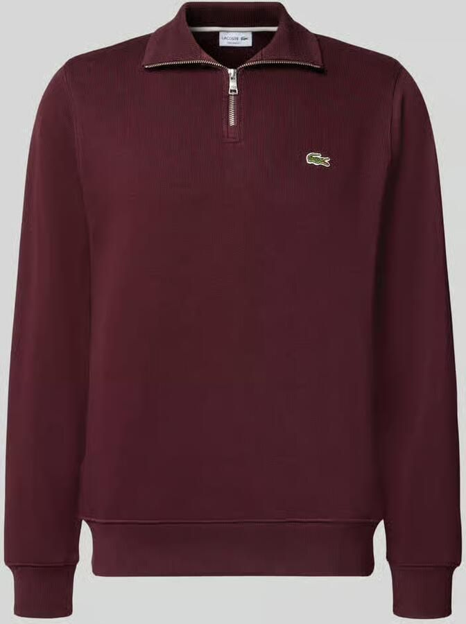Lacoste Trui Sweatshirt met hoge hals en interlock-look