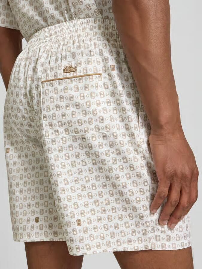Lacoste regular fit short van mix van katoen en viscose model 'Aop Short Tenniscourt'