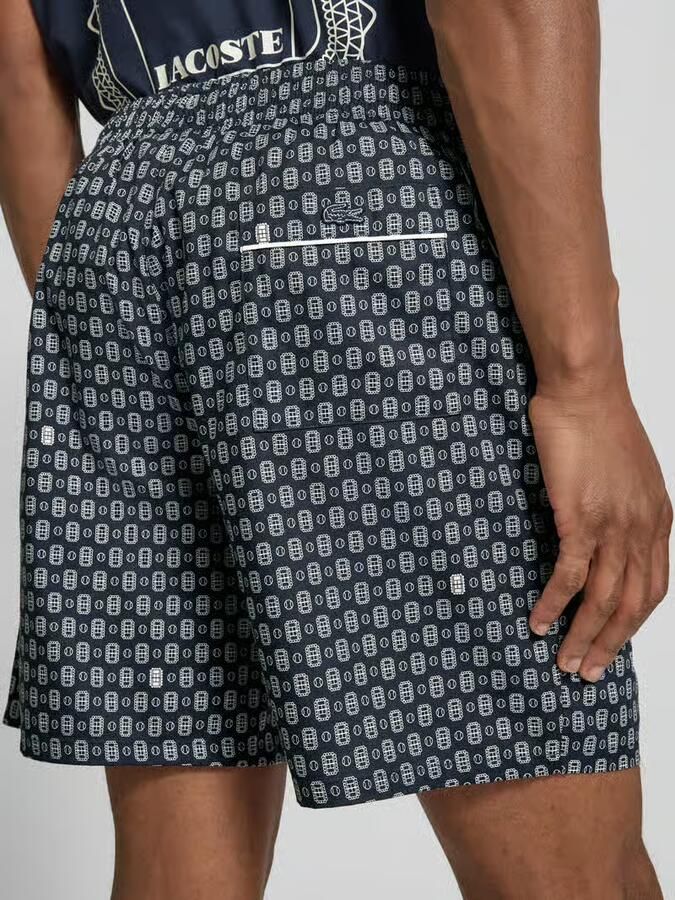 Lacoste regular fit short van mix van katoen en viscose model 'Aop Short Tenniscourt'