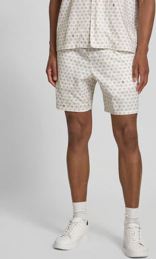 Lacoste regular fit short van mix van katoen en viscose model 'Aop Short Tenniscourt' - Foto 3