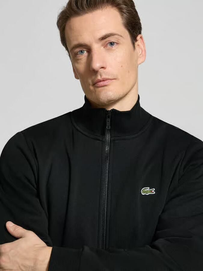 Lacoste Biologisch katoenen trui met hoge kraag en ritszakken Black Heren - Foto 9