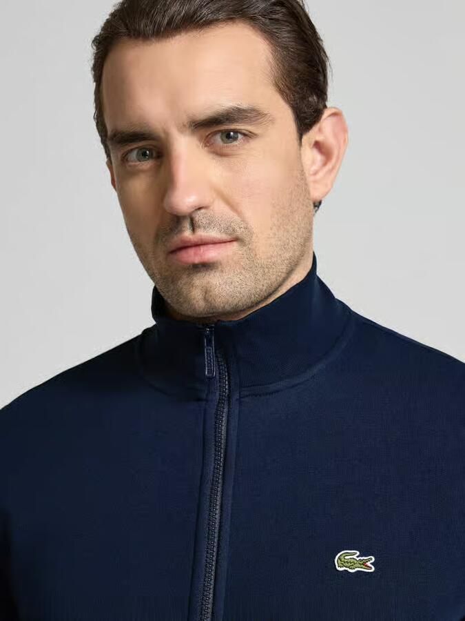 Lacoste Navyblauwe Katoenen Sweatshirt met Hoge Kraag en Ritssluiting Blauw Heren - Foto 6