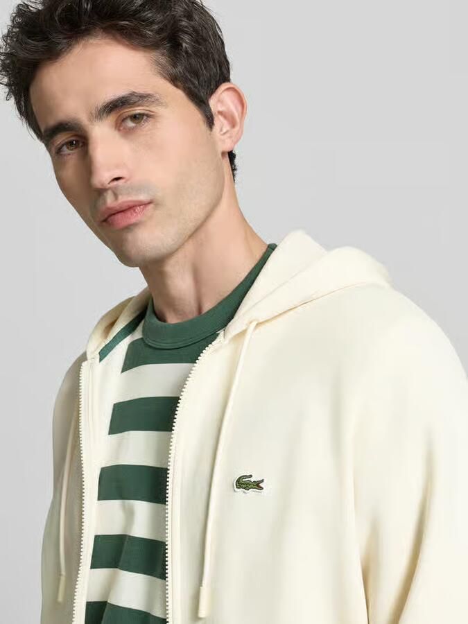 Lacoste Ritssluiting Hoodie Casual Sweater Herfst Winter White Heren - Foto 3