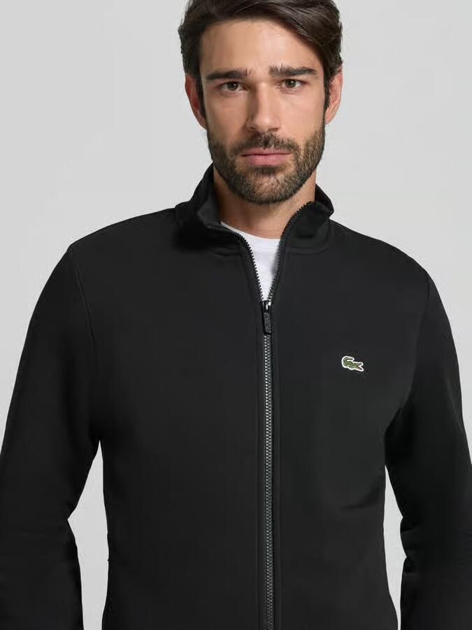 Lacoste Biologisch katoenen trui met hoge kraag en ritszakken Black Heren - Foto 4