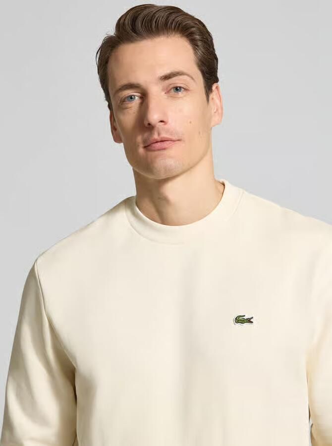 Lacoste Geborstelde biologisch katoenen sweatshirt Beige Heren - Foto 2