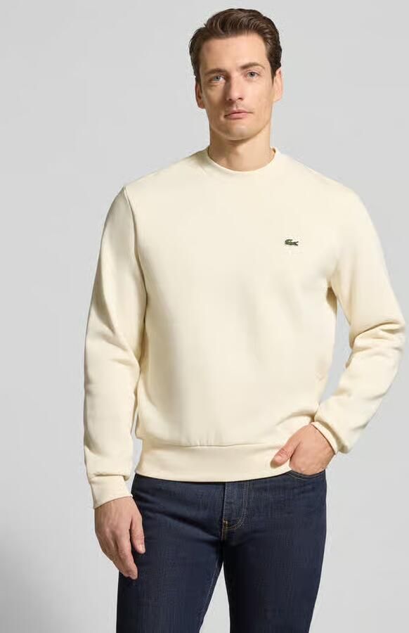 Lacoste Geborstelde biologisch katoenen sweatshirt Beige - Foto 3