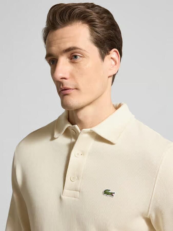 Lacoste Polo Shirt Lange Mouw Geribbelde katoenen polokraag sweatshirt - Foto 2