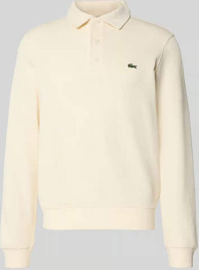 Lacoste Polo Shirt Lange Mouw Geribbelde katoenen polokraag sweatshirt