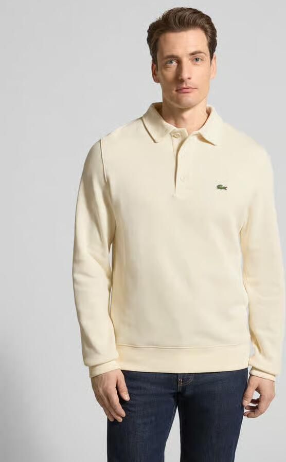 Lacoste Polo Shirt Lange Mouw Geribbelde katoenen polokraag sweatshirt - Foto 4