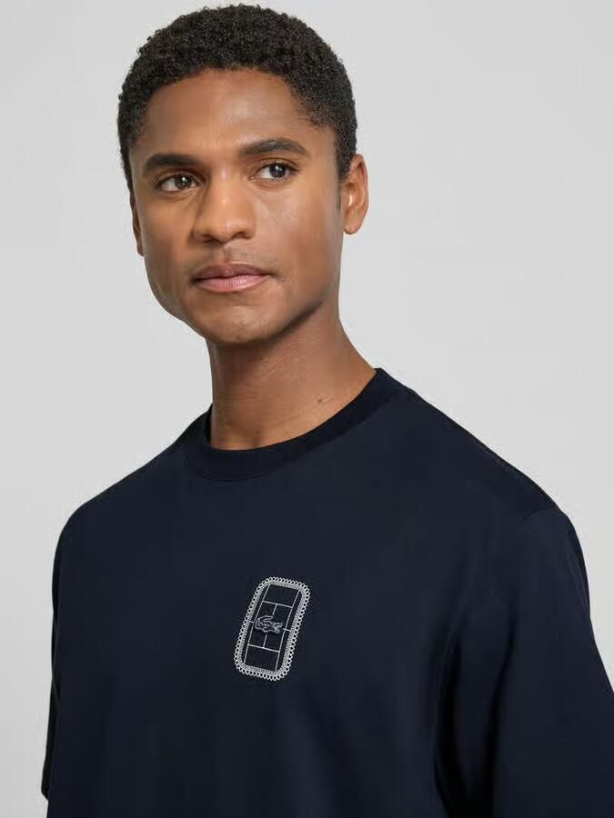 Lacoste regular fit T-shirt van 100% katoen model 'CN Tenniscourt Backprint'