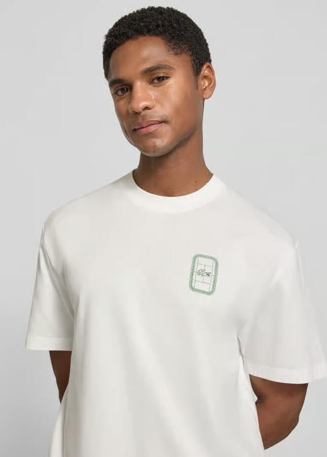 Lacoste regular fit T-shirt van 100% katoen model 'CN Tenniscourt Backprint'