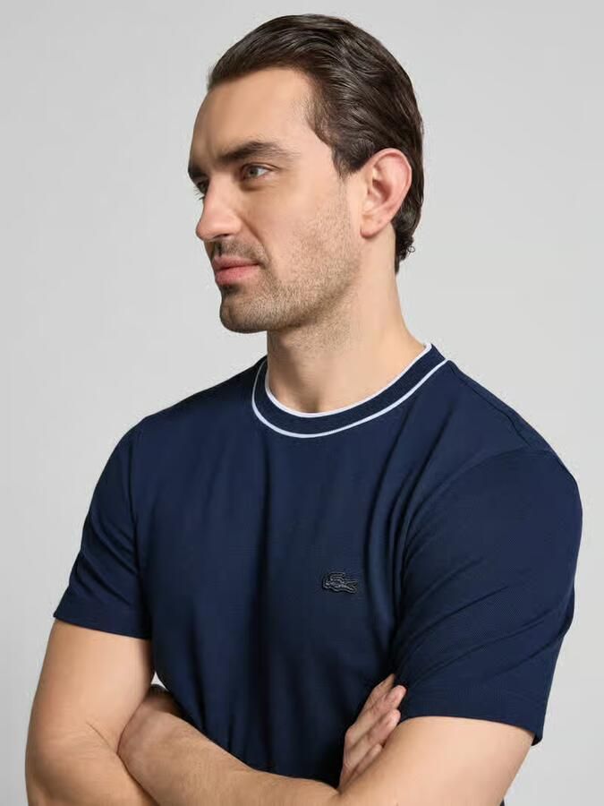 Lacoste Klassiek Navyblauw Katoenen Piqué T-Shirt Blue Heren - Foto 4
