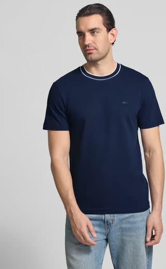Lacoste Klassiek Navyblauw Katoenen Piqué T-Shirt Blue Heren - Foto 5
