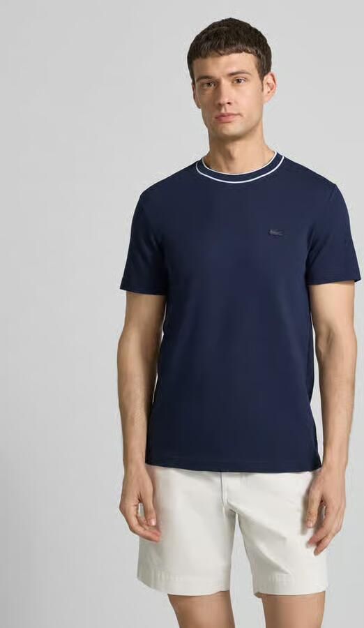 Lacoste Klassiek Navyblauw Katoenen Piqué T-Shirt Blue Heren - Foto 9