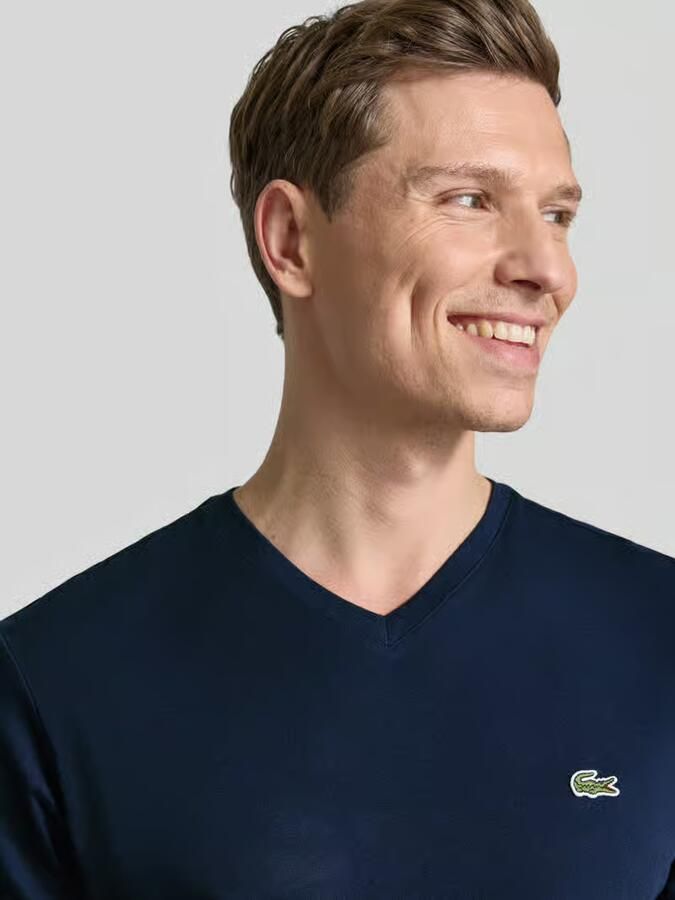 Lacoste T-shirt met labelstitching model 'Basic' - Foto 2