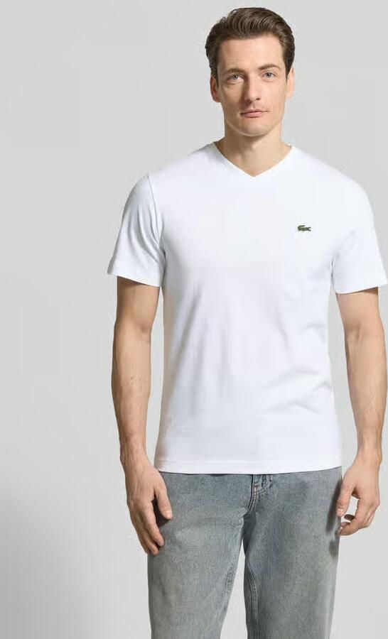 Lacoste T-shirt met labelstitching model 'Basic' - Foto 6