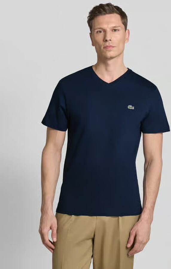 Lacoste T-shirt met labelstitching model 'Basic' - Foto 5