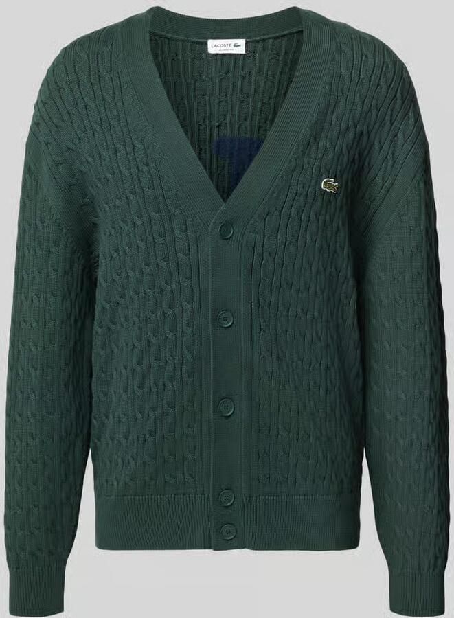 Lacoste relaxed fit gebreid jack van katoenmix