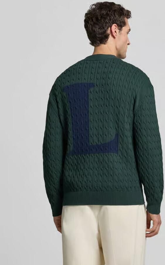 Lacoste relaxed fit gebreid jack van katoenmix - Foto 2