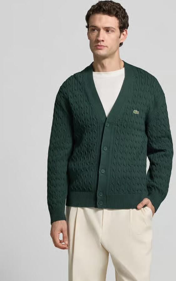 Lacoste relaxed fit gebreid jack van katoenmix - Foto 3
