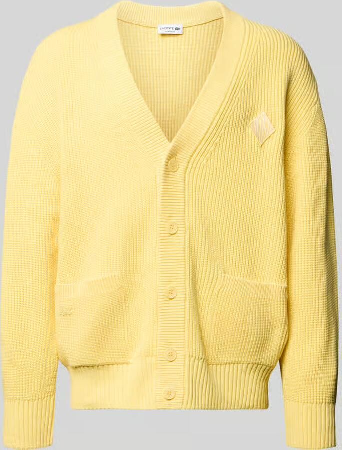 Lacoste Relaxed fit gebreid jack van katoenmix model 'COTES PERLEES'