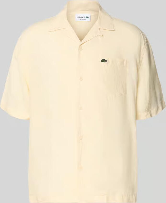 Lacoste relaxed fit linnen overhemd met resortkraag - Foto 2