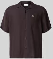Lacoste relaxed fit linnen overhemd met resortkraag