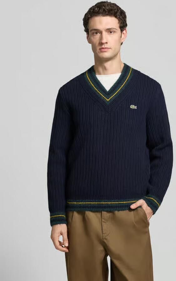 Lacoste relaxed fit pullover van pure wol - Foto 2