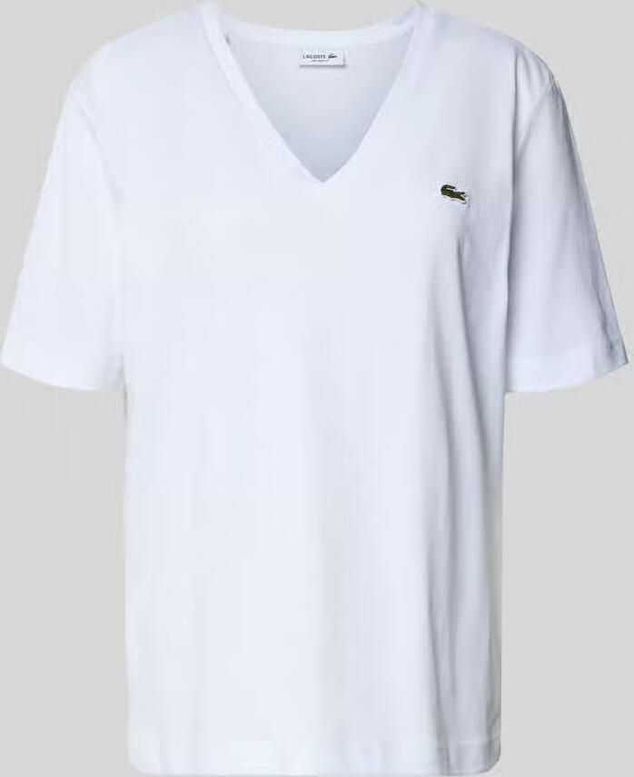 Lacoste Stijlvolle V-Hals T-Shirt White Dames - Foto 3
