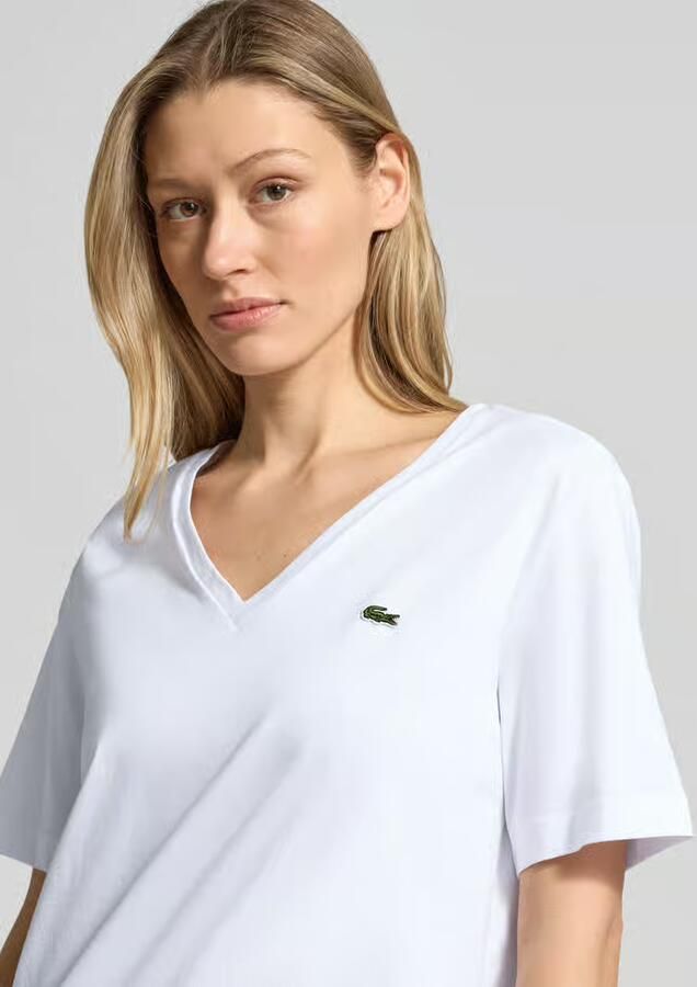 Lacoste Stijlvolle V-Hals T-Shirt White Dames - Foto 2