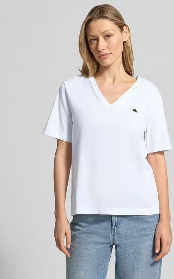 Lacoste Stijlvolle V-Hals T-Shirt White Dames - Foto 5