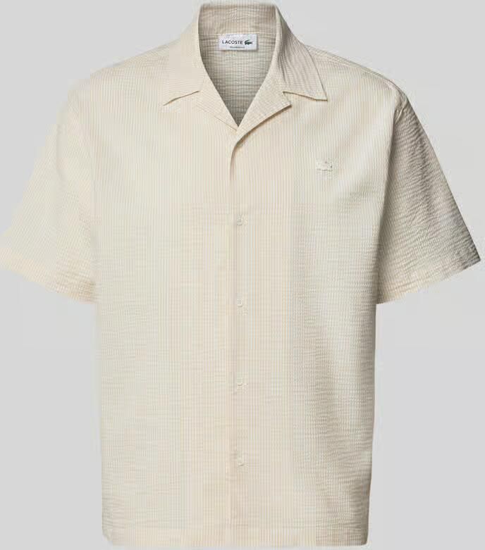 LACOSTE Heren Overhemden Relaxed Fit Waffle Texture Shirt Ecru - Foto 6