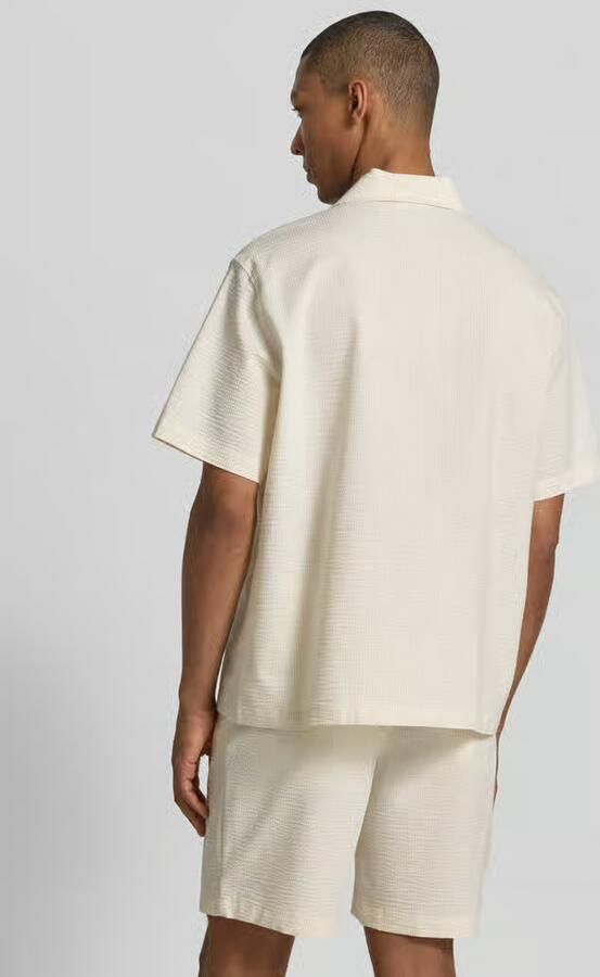LACOSTE Heren Overhemden Relaxed Fit Waffle Texture Shirt Ecru - Foto 8