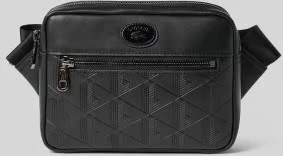 Lacoste Leren schoudertas met innovatief ontwerp en kenmerkend monogram Black Heren - Foto 3