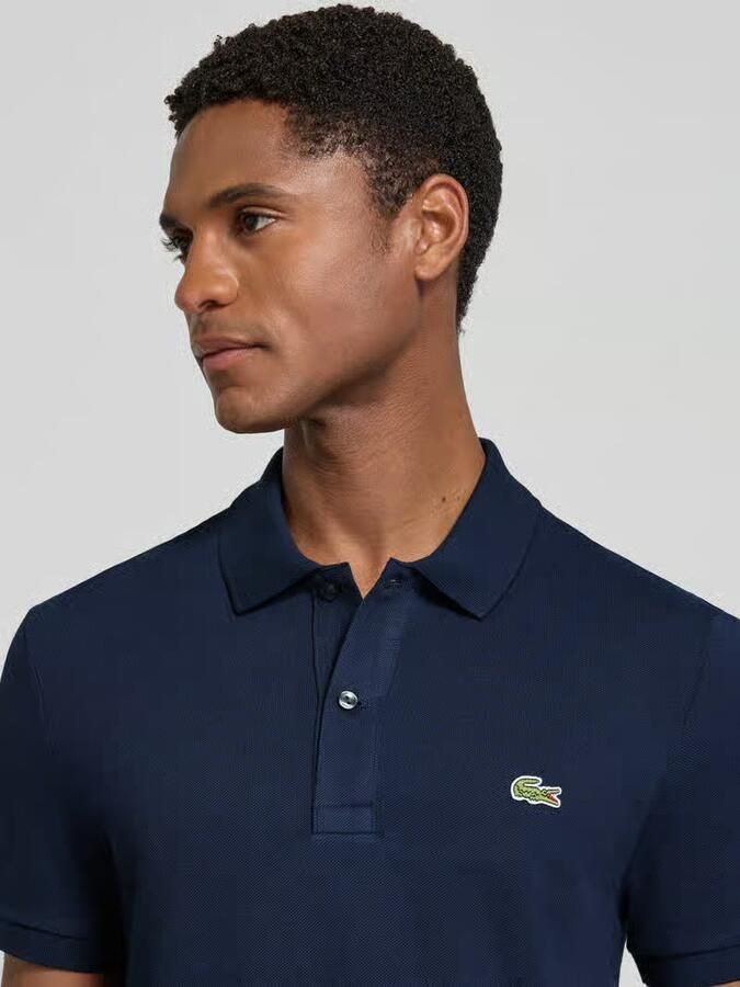 Lacoste Slim fit polo van effen petit piqué Navy Blue Blauw Heren - Foto 9