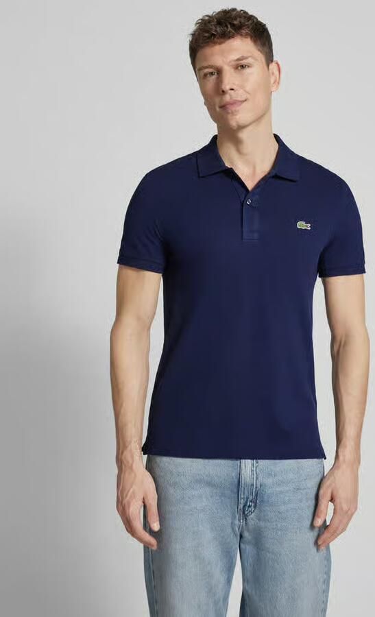 Lacoste Slim fit polo van effen petit piqué Navy Blue Blauw Heren - Foto 12