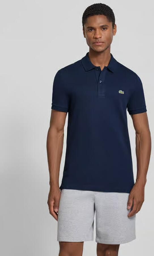 Lacoste Slim fit polo van effen petit piqué Navy Blue Blauw Heren - Foto 13