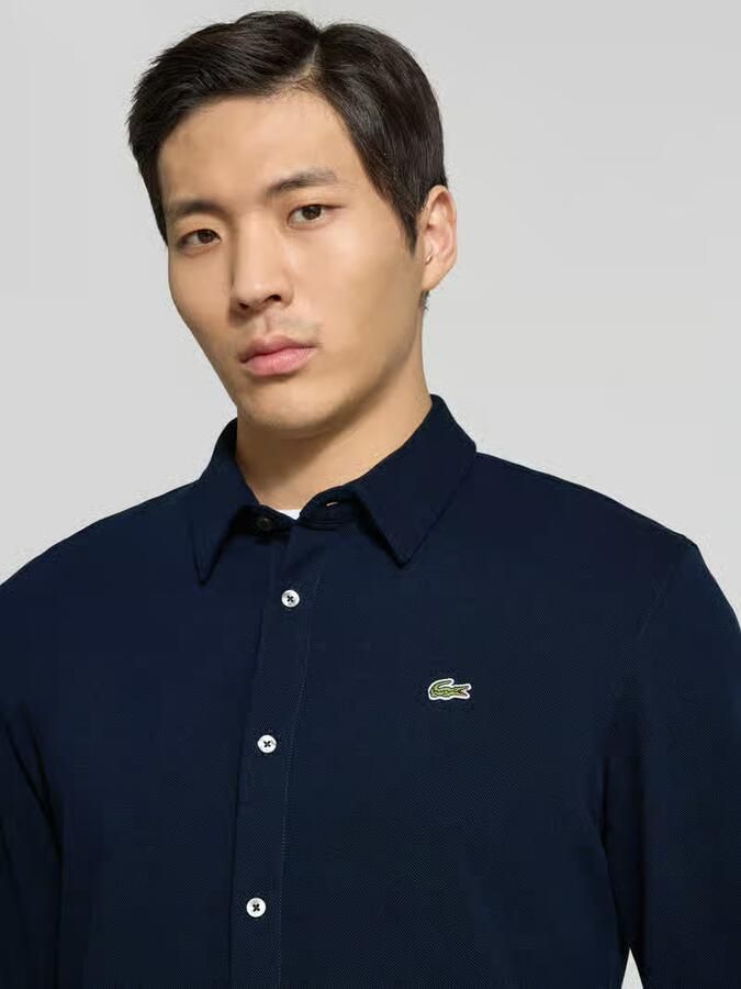 Lacoste Slim fit vrijetijdsoverhemd in gestructureerde look
