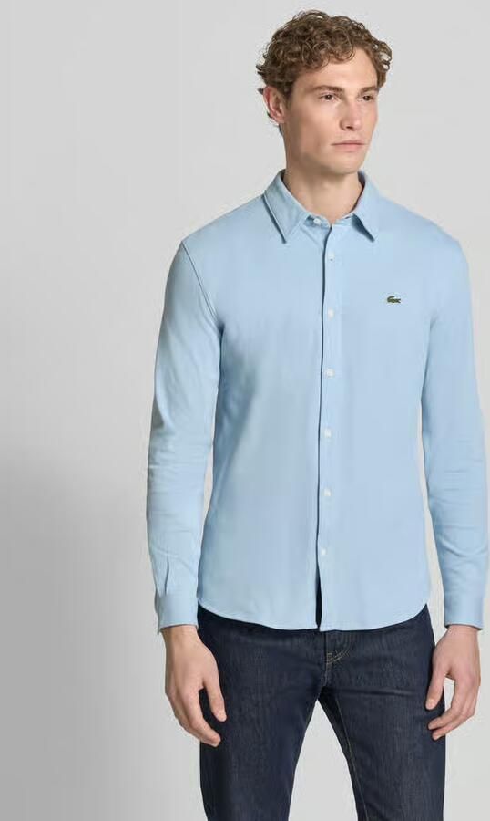 Lacoste slim fit vrijetijdsoverhemd van puur katoen - Foto 3