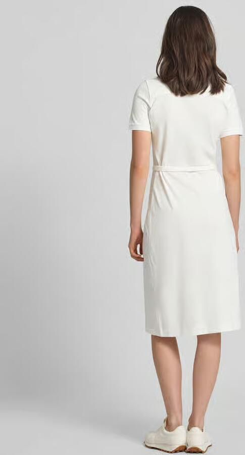 Lacoste Slim fit wikkeljurk van katoenmix - Foto 6