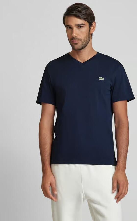 Lacoste T-shirt met labelstitching model 'Basic' - Foto 6