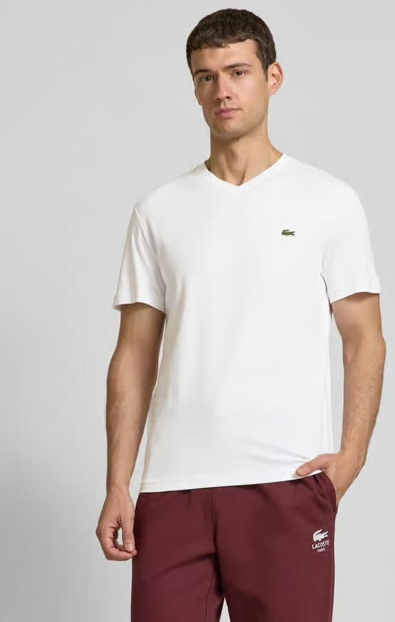 Lacoste T-shirt met labelstitching model 'Basic' - Foto 4