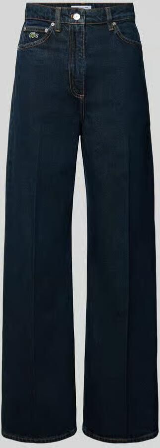 Lacoste wide fit jeans met logodetail