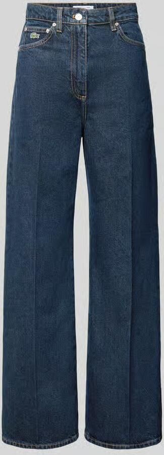 Lacoste wide fit jeans met logodetail